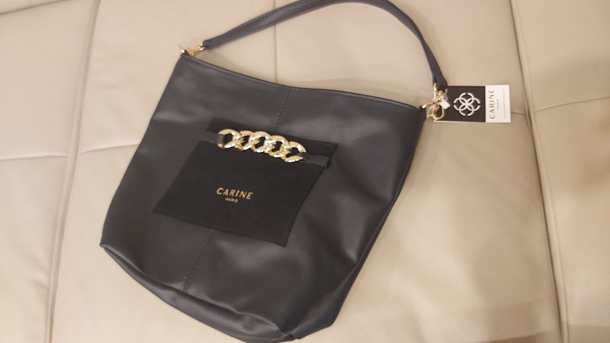 Női divat táska C02321 sötétkék/arany
