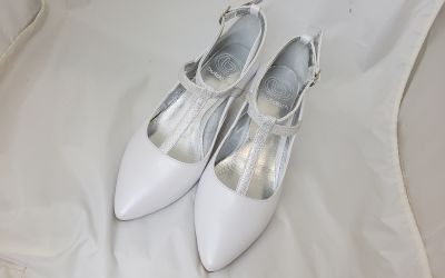 Bokapántos fehér bőr cipő LINA2