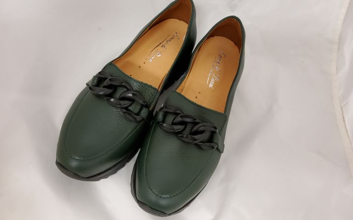 Éktalpú női bőrcipő 8747 olivazöld 1902 large