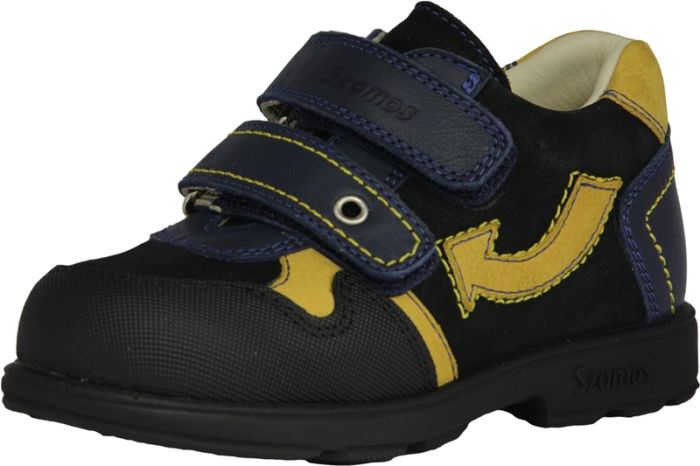 SZAMOS KÖLYÖK szupinált bőr cipő 1703-207092  kék -sárga  25-30 méretben large