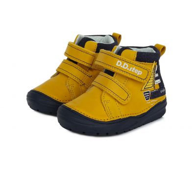 D.D. step bőr száras cipő A071-188B YELLOW 20-25 méretben2