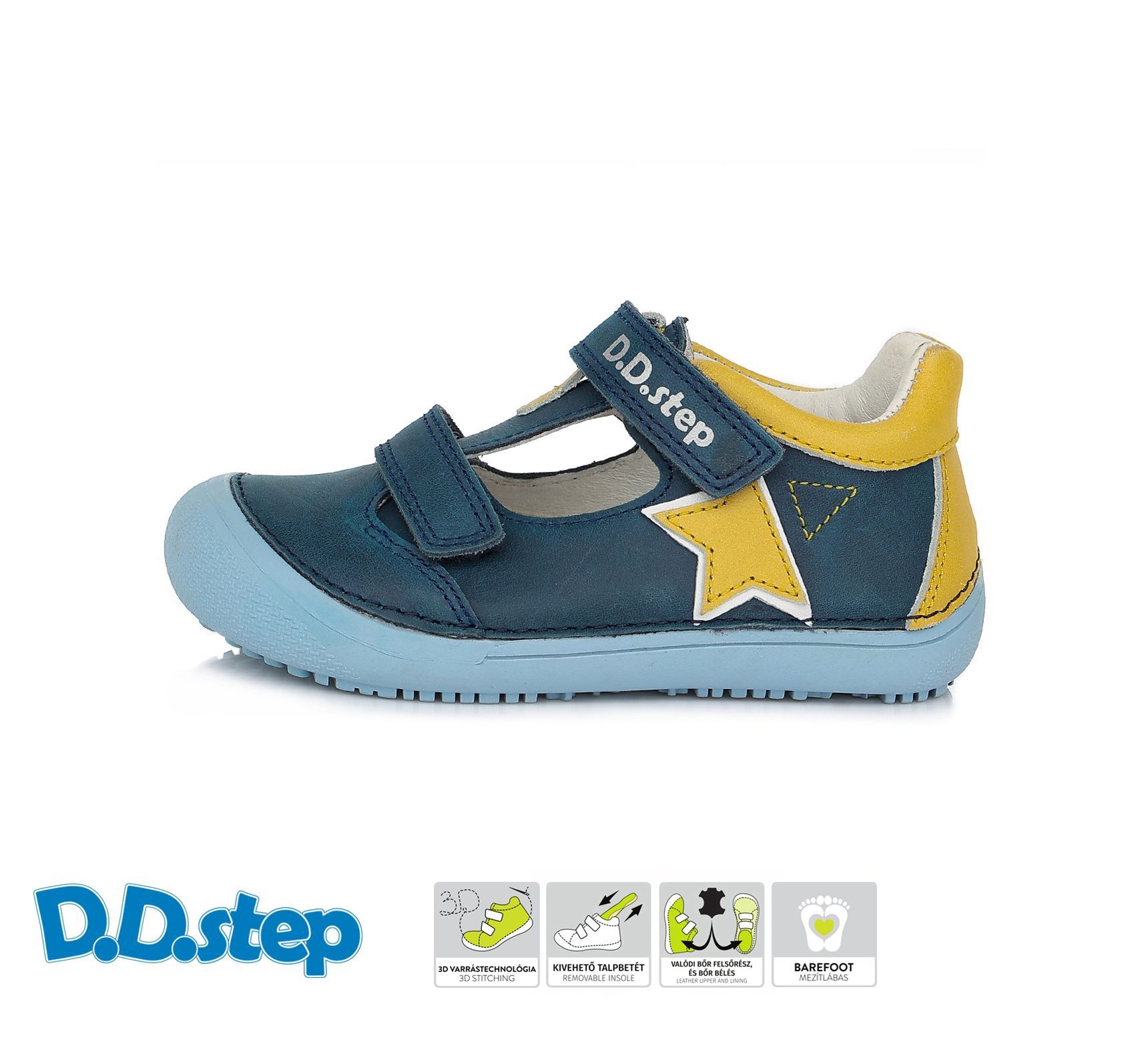 D.D.step bőr szandálcipő H063-897M ROYAL BLUE 26-31 méretben