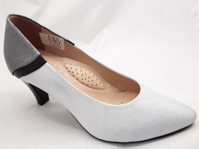  Szivárvány cipőbolt női elegáns bőr cipő LORENZO DI PAZZI 5428 ezüst antik/fekete/ antracit strukturált 650/39/1058 large
